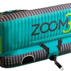 ZUP Zoom 2-3 Person Towable Heavy Duty Deck Tube for Boating with Dual Quick-Connect Tow Hooks, Padded Handles, Full Nylon Cover and Neoprene Body Pads