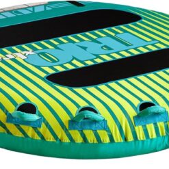 ZUP Xtra 2 & 3 Person Heavy Duty Towable Deck Tube for Boating with 6 Padded Handles, Quick-Connect Tow Hook, Full Nylon Cover