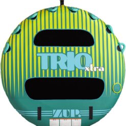 ZUP Xtra 2 & 3 Person Heavy Duty Towable Deck Tube for Boating with 6 Padded Handles, Quick-Connect Tow Hook, Full Nylon Cover