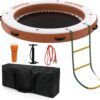Inflatable Water Hammock Floating Dock Mesh, 10FT/8FT Sunchill Float Ring Heavy Duty River Floats Lake Raft