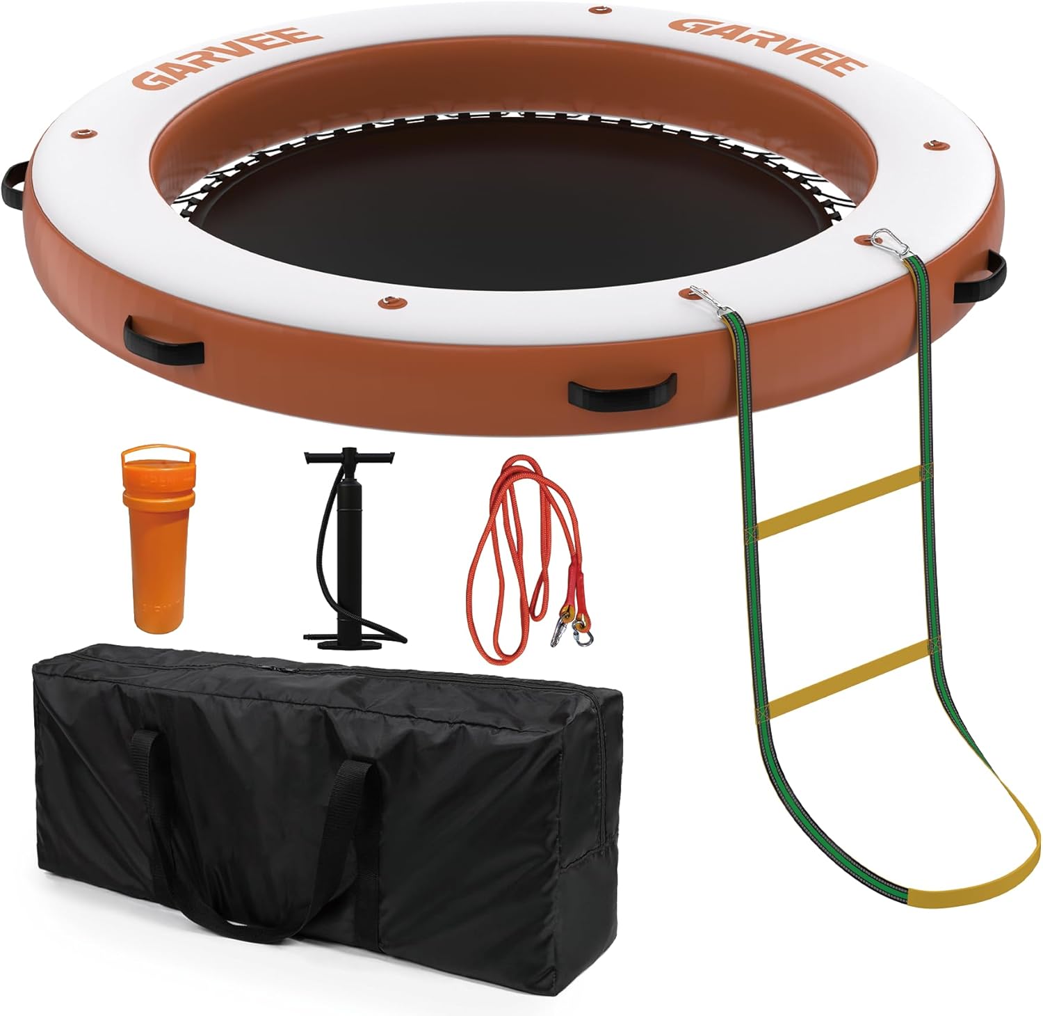 Inflatable Water Hammock Floating Dock Mesh, 10FT/8FT Sunchill Float Ring Heavy Duty River Floats Lake Raft
