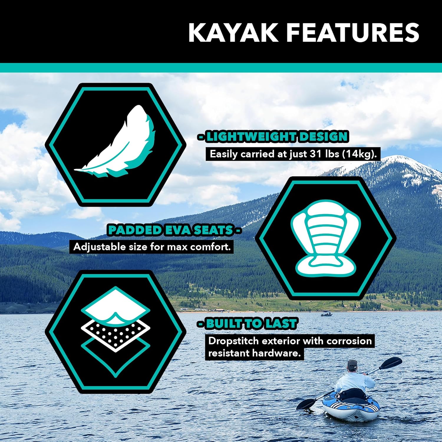 Driftsun Rover Inflatable Kayak - Inflatable White Water Kayak - Inflatable 1 and 2 Person Kayaks for Adults