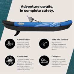 Pelican iESCAPE Inflatable Kayak - Recreational Kayak - Compact, Stable and Fun All in One - for 1 or 2 Person