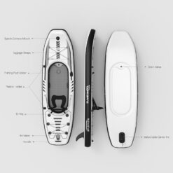 TIGERXBANG 10.2'x35''x8'' Inflatable Kayak with Detachable Seat, SUP-Kayak Set Includes Hand Pump/Aluminum Oar/Backpack