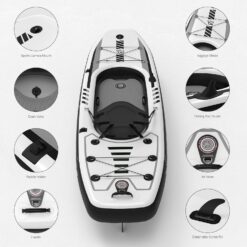 TIGERXBANG 10.2'x35''x8'' Inflatable Kayak with Detachable Seat, SUP-Kayak Set Includes Hand Pump/Aluminum Oar/Backpack