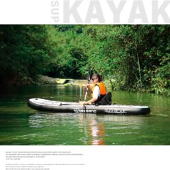 TIGERXBANG 10.2'x35''x8'' Inflatable Kayak with Detachable Seat, SUP-Kayak Set Includes Hand Pump/Aluminum Oar/Backpack