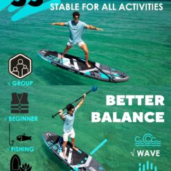 Skatinger 11'6×35" Super Wide Inflatable Paddle Board, Ultra Stable Stand Up Paddleboards