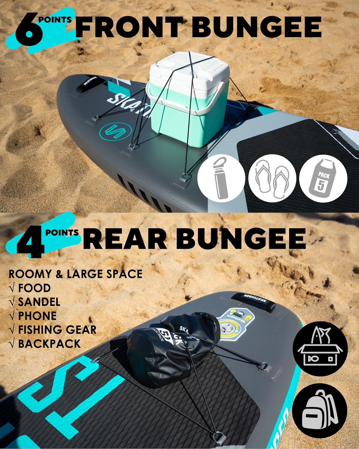 Skatinger 11'6×35" Super Wide Inflatable Paddle Board, Ultra Stable Stand Up Paddleboards