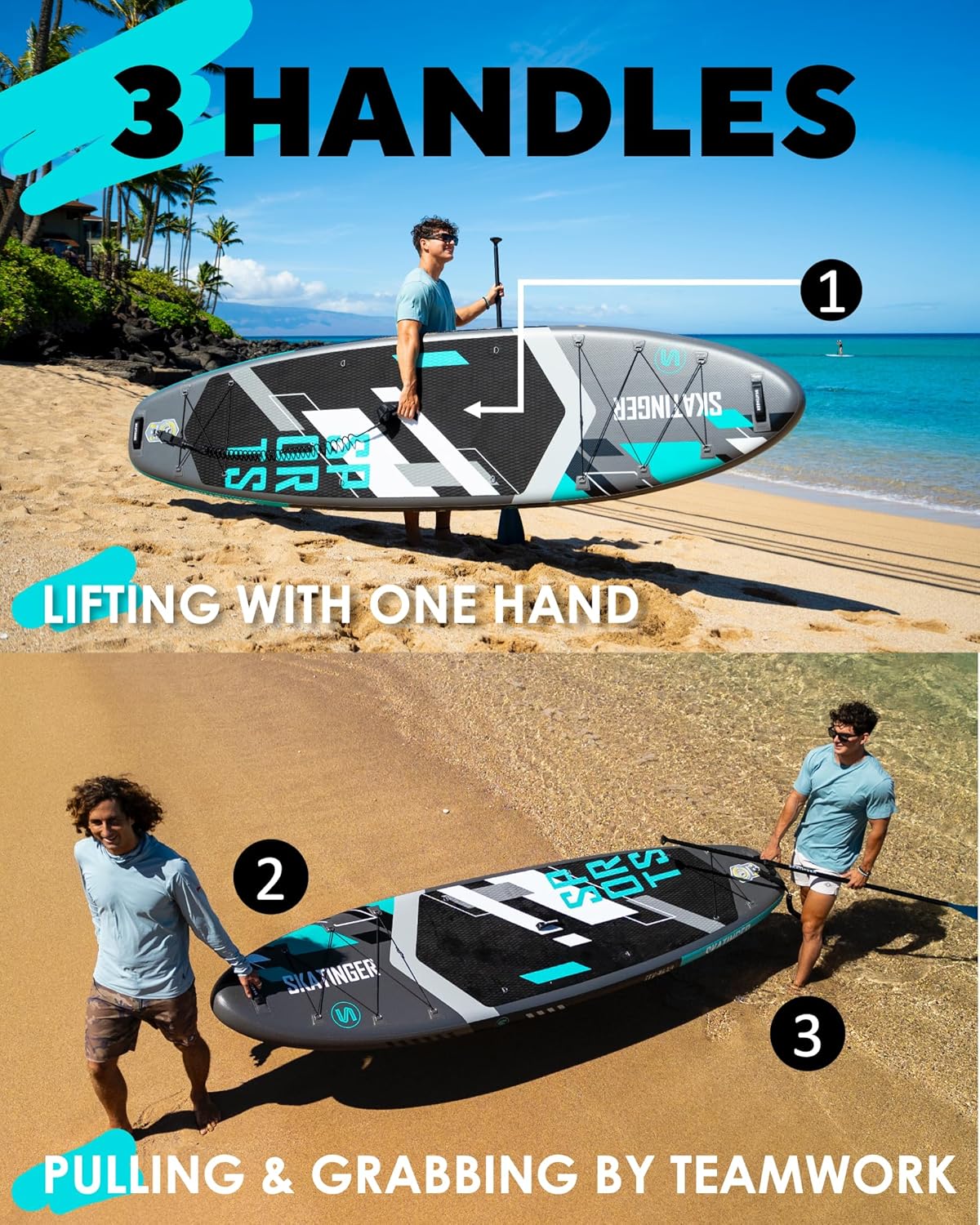 Skatinger 11'6×35" Super Wide Inflatable Paddle Board, Ultra Stable Stand Up Paddleboards