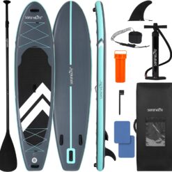 SereneLife Ultra-Light Inflatable Stand Up Paddle Board with Premium SUP Accessories - 350 lbs Capacity