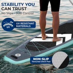 SereneLife Ultra-Light Inflatable Stand Up Paddle Board with Premium SUP Accessories - 350 lbs Capacity