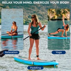 SereneLife Ultra-Light Inflatable Stand Up Paddle Board with Premium SUP Accessories - 350 lbs Capacity