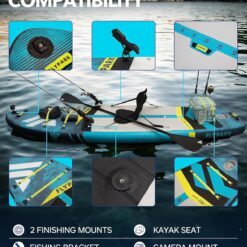 FLYPARK 10'8/11'x35'' Fishing&Family Stable Inflatable Paddle Boards, Extra Wide SUP Paddleboard Inflatable, 430lb/3 People