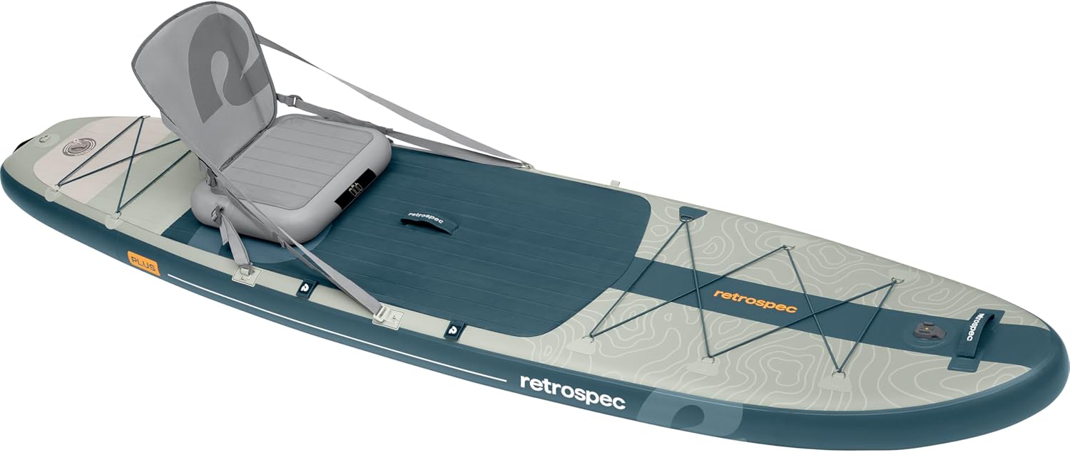 Retrospec Weekender Plus 10' Inflatable Stand Up Paddleboard Double Layer PVC iSUP Bundle w/Carrying case