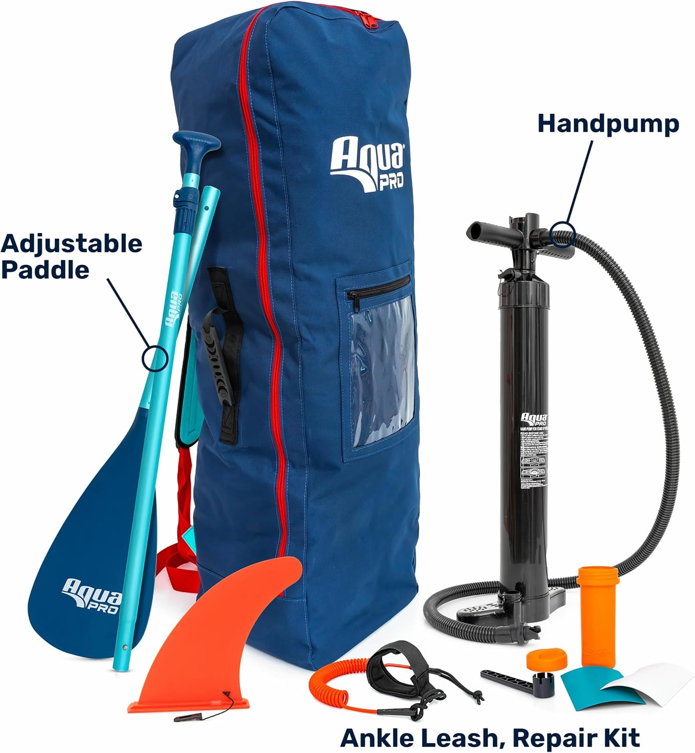 Aqua PRO Halcyon Sport Inflatable Stand-Up Paddleboard iSUP, Standard Design with Non-Slip EVA Deck, 10'
