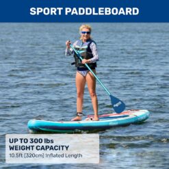 Aqua PRO Halcyon Sport Inflatable Stand-Up Paddleboard iSUP, Standard Design with Non-Slip EVA Deck, 10' 6"