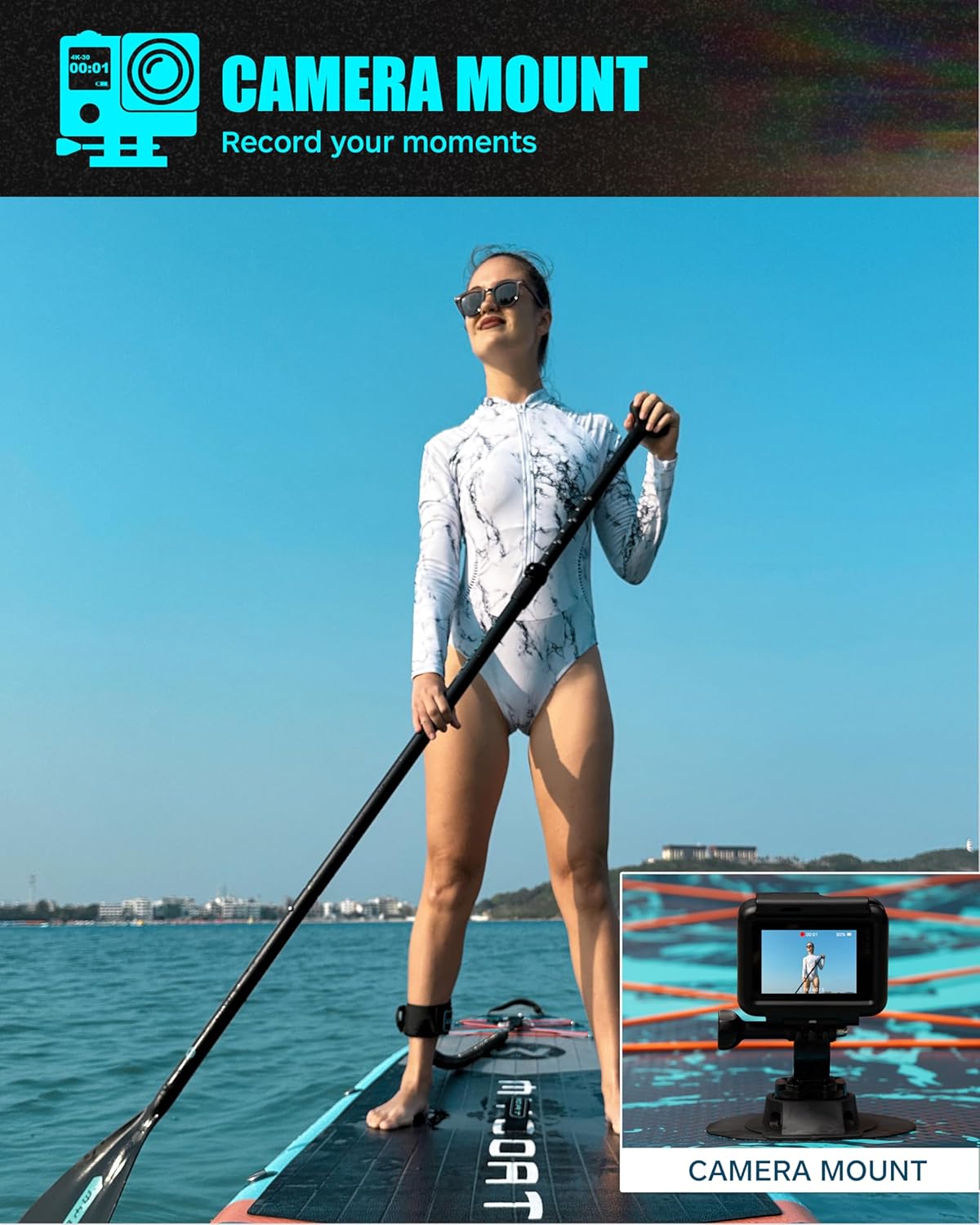 Myboat 11'6"×34"×6" Extra Wide Inflatable Paddle Board, Stand Up Paddle Board for Fishing