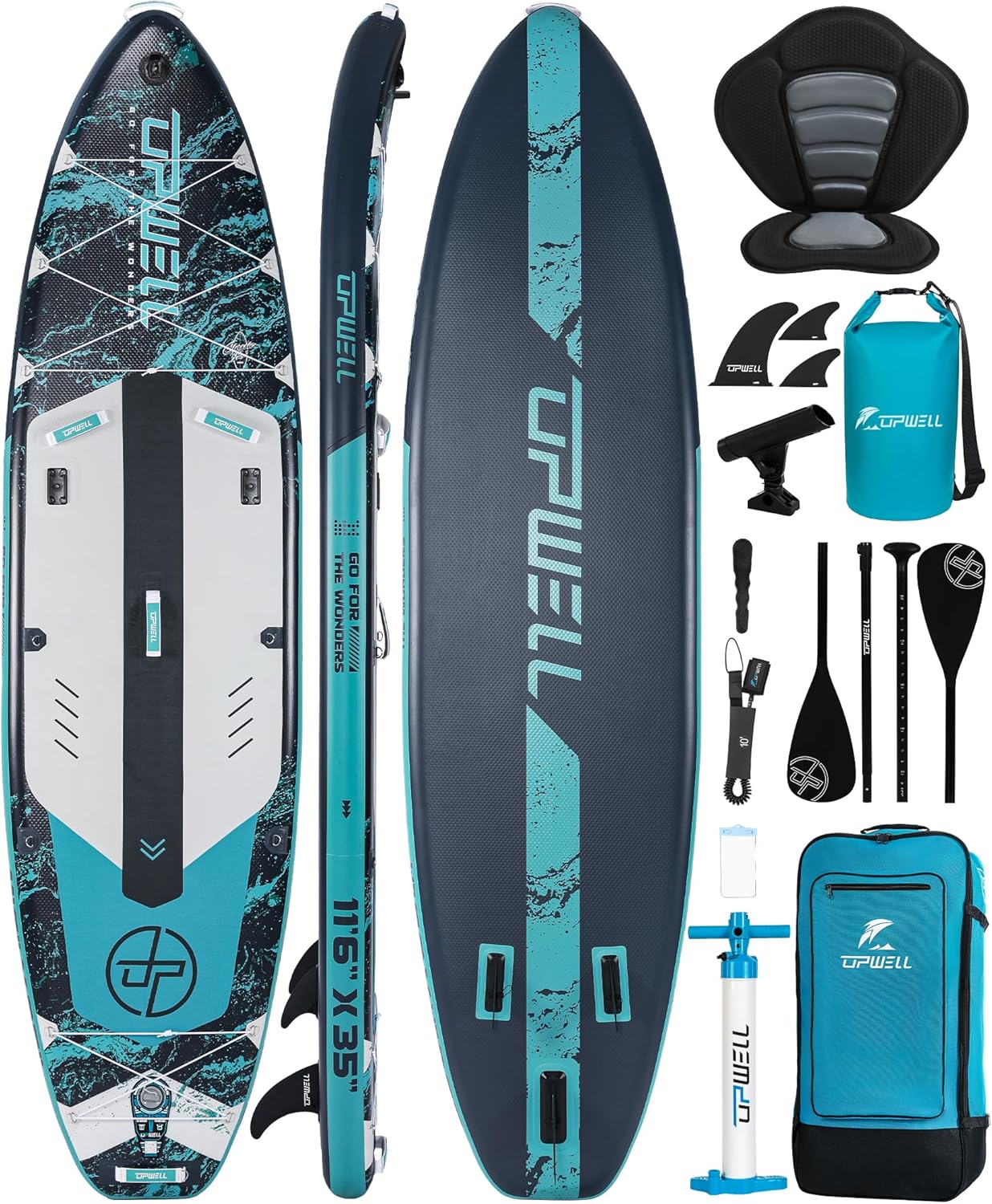 UPWELL 10'6"/11'/11'6" Inflatable Paddle Board, Stand Up Paddlboard for Youth & Adults