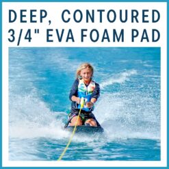 ZUP Kneeboard with Adjustable Padded Strap with Comfortable EVA Foam Pad, Ideal for Watersports and Knee Boarding, 50” x 20”