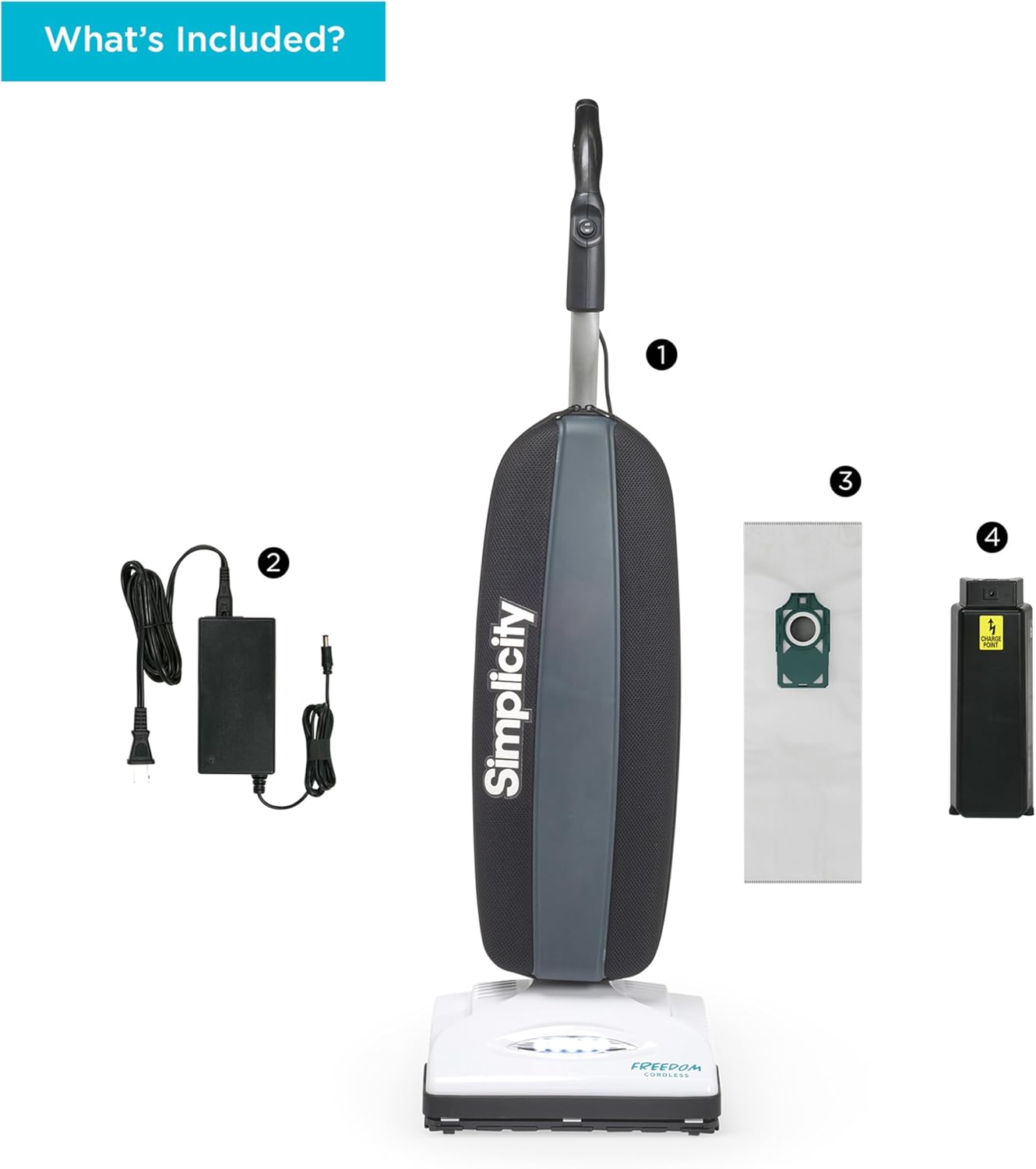 Simplicity Freedom Cordless Bag Vacuum Cleaner, S10CV.10