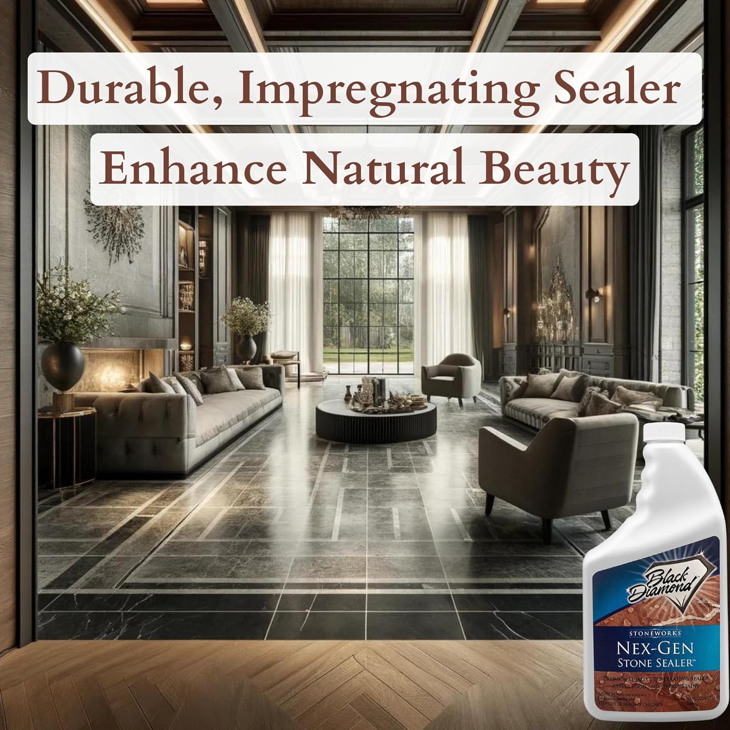 Black Diamond Nex-Gen Natural Stone Penetrating Sealer, Case of 4- Gallons