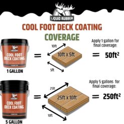 Liquid Rubber Cool Foot Deck Coating, Neutral Beige, 5 Gallon