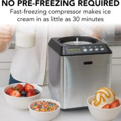 Whynter Ice Cream Maker Machine Automatic 2.1 Qt. Upright, ICM-201SB, Stainless Steel