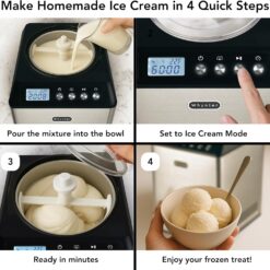 Whynter Ice Cream Maker Machine Automatic 2.1 Qt. Upright, ICM-201SB, Stainless Steel