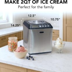 Whynter Ice Cream Maker Machine Automatic 2.1 Qt. Upright, ICM-201SB, Stainless Steel