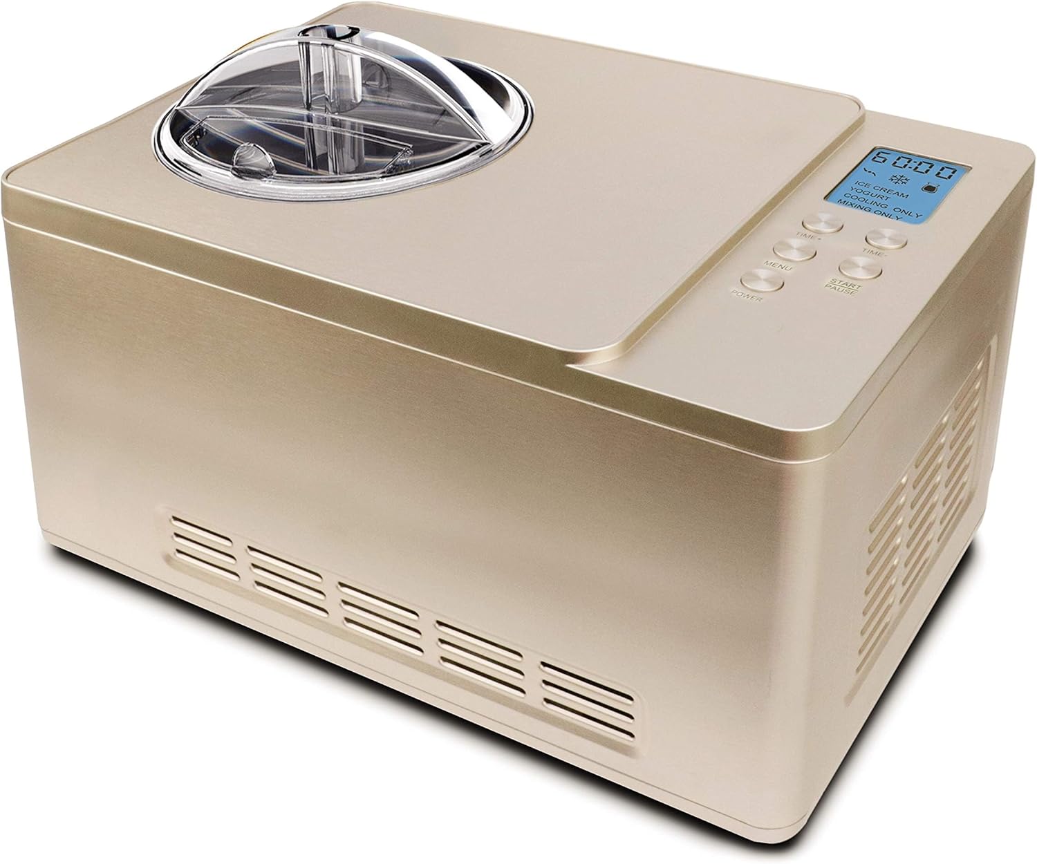 Whynter Ice Cream Maker Machine & Yogurt Automatic 2 Qt., ICM-220CGY, Champagne Gold