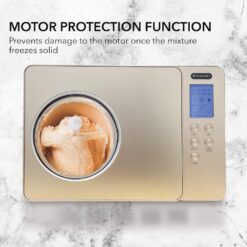 Whynter Ice Cream Maker Machine & Yogurt Automatic 2 Qt., ICM-220CGY, Champagne Gold