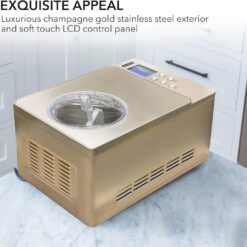 Whynter Ice Cream Maker Machine & Yogurt Automatic 2 Qt., ICM-220CGY, Champagne Gold