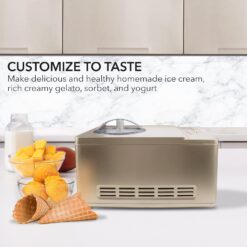 Whynter Ice Cream Maker Machine & Yogurt Automatic 2 Qt., ICM-220CGY, Champagne Gold