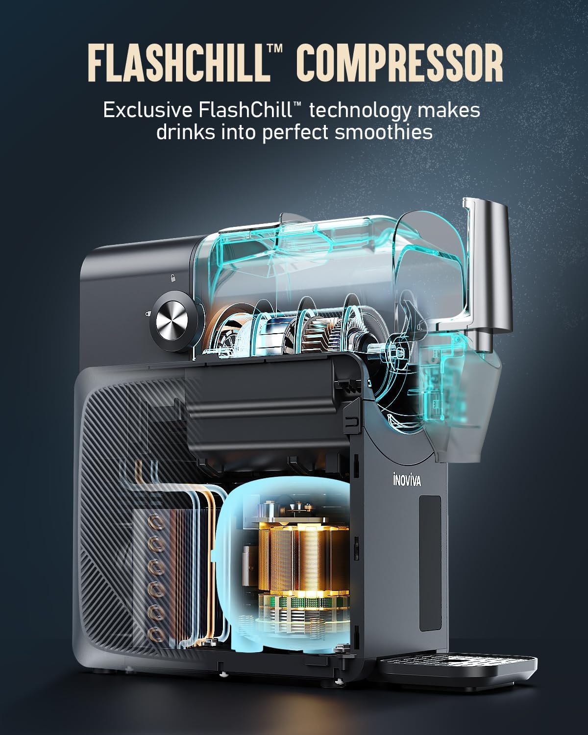 Slushie Machine, No Ice Needed, 68 oz INOVIVA Slushy Machine for Home