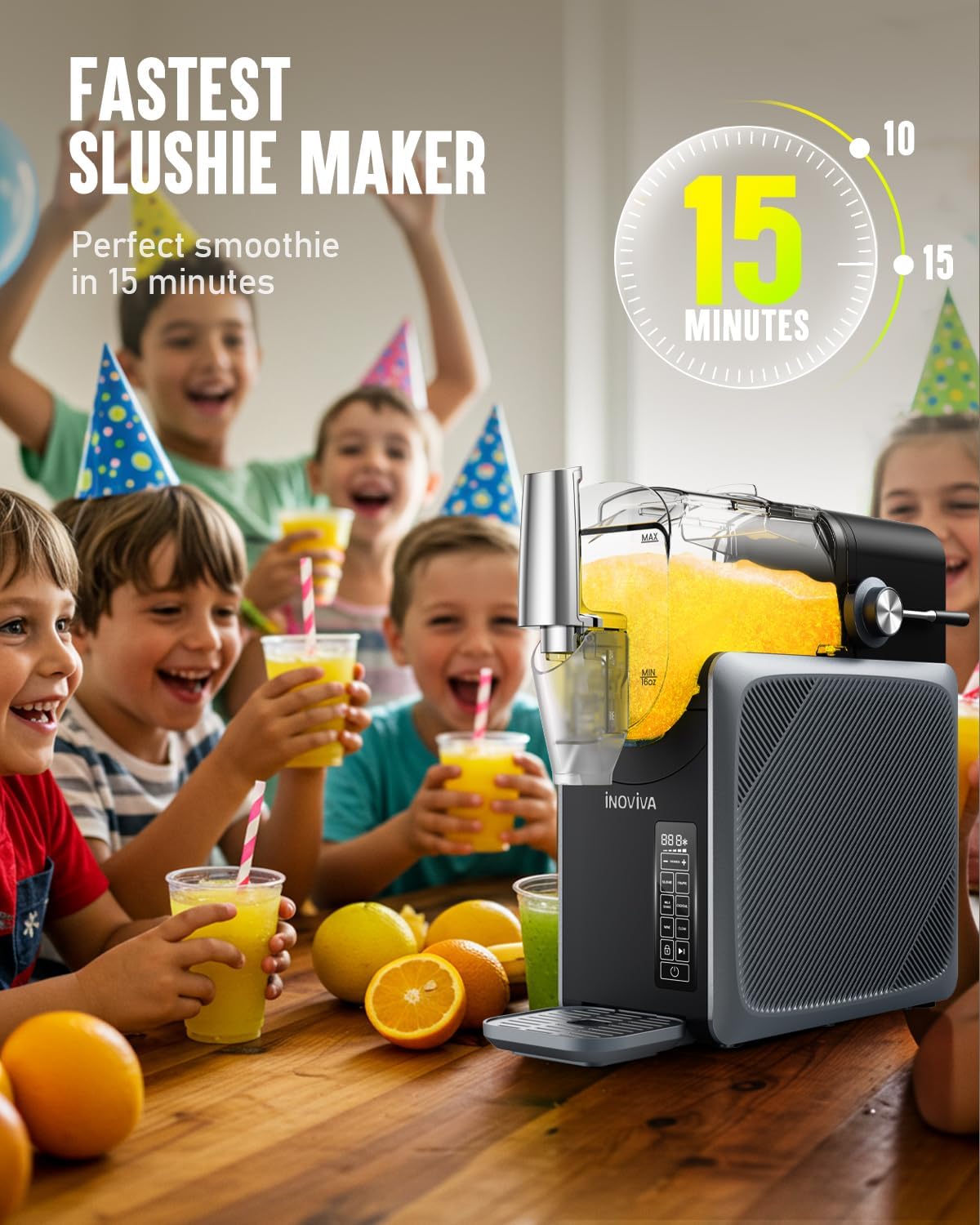 Slushie Machine, No Ice Needed, 68 oz INOVIVA Slushy Machine for Home