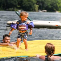 Aqua Lily Pad Original Floating Water Mat Island Float Layer FlexCore Green/Yellow Foam Raft, Made in The USA, 9 Foot