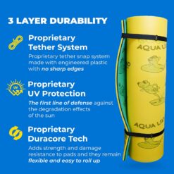 Aqua Lily Pad Original Floating Water Mat Island Float Layer FlexCore Green/Yellow Foam Raft, Made in The USA, 12 Foot
