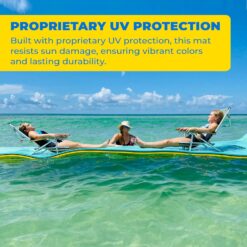 Aqua Lily Pad Original Floating Water Mat Island Float Layer FlexCore Green/Yellow Foam Raft, Made in The USA, 12 Foot