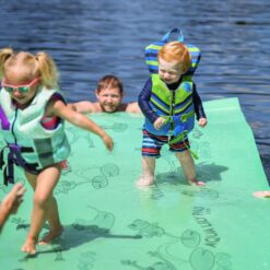 Aqua Lily Pad Original Floating Water Mat Island Float Layer FlexCore Green/Yellow Foam Raft, Made in The USA, 12 Foot