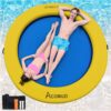 Water Hammock Inflatable Floating Dock, Round Floating Ring Lake Floats for Adults, ‎Yellow+Blue, 8FT