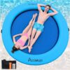 ACOMUZI Water Hammock Inflatable Floating Dock, Round Floating Ring Lake Floats for Adults, Sky Blue, 8FT