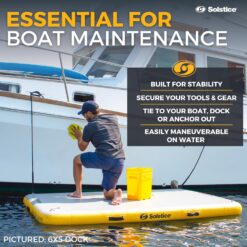 SOLSTICE 6-Person Classic Inflatable Dock, Floating Water Raft Platform, 8ft x 5ft