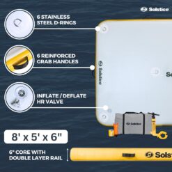 SOLSTICE 6-Person Classic Inflatable Dock, Floating Water Raft Platform, 8ft x 5ft