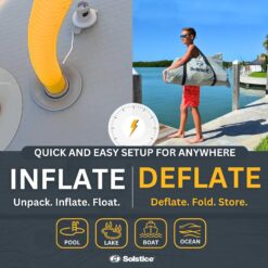 SOLSTICE 8-Person Classic Inflatable Dock, Floating Water Raft Platform, 10ft x 8ft