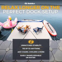 SOLSTICE 8-Person Classic Inflatable Dock, Floating Water Raft Platform, 10ft x 8ft
