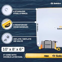 SOLSTICE 8-Person Classic Inflatable Dock, Floating Water Raft Platform, 10ft x 8ft