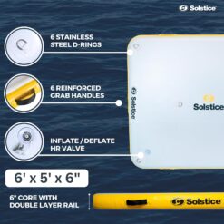 SOLSTICE 5-Person Classic Inflatable Dock, Floating Water Raft Platform, 6ft x 5ft