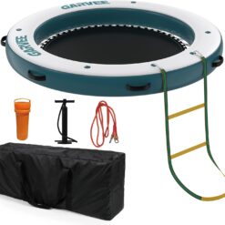 Inflatable Water Hammock Floating Dock Mesh, 10FT/8FT Sunchill Float Ring Heavy Duty River Floats Lake Raft