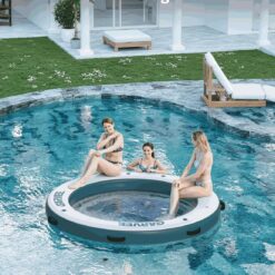 Inflatable Water Hammock Floating Dock Mesh, 10FT/8FT Sunchill Float Ring Heavy Duty River Floats Lake Raft