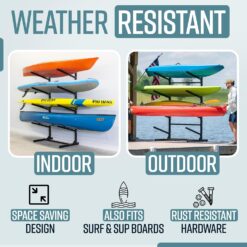 Teal Triangle Freestanding Kayak Storage Rack - 4 Kayak Storage Rack & Canoe Rack